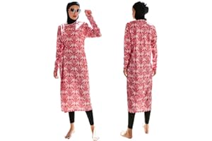 IBTOM CASTLE Modest Swimwear Muslim Swimming Costume for Women Full Coverage Long Floral Print Islamic Hijab Burkini 3pcs Set Ladies Beachwear Surfing Diving Suit Outfit