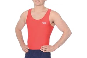 The Zone Boy's sleeveless Gymnastics Leotard Z119 (Red, 30 (9-10 years))