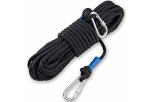 PIOSRTRR Corde Nylon 30m,10mm x 15m Paquet de 2 (Noir), pour la Pêche à l'aimant/Hamac/Bateau
