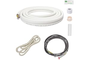 Tuyau de Cuivre Tube en Cuivre pour Climatiseur 1/4 & 3/8 Pièce de Climatisation Split 5M avec un Bobine Isolante Câble HVAC Canalisations Costumes ou Complets