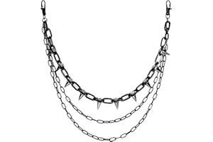 Oruola Hosen Kette Damen,Nieten Hosenkette,Rivet Hosen Kette Herren,Dreigliedrige Hosenkette Herren,Dekorative Pants Chain,Wallet Chain,Portemonnaie Tasche Ketten für Männer Frauen Schwarz