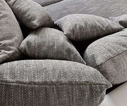 Eckcouch Clovis Weiss Hellgrau Ottomane Links Ecksofa modular - 6