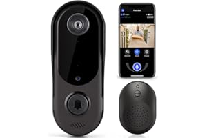 EUDIC Doorbell Camera Wireless WiFi IP5 Waterproof Cloud Storage Take Photo WiFi Vdeo Doorbell Real-Time Video for iOS & Android Phone