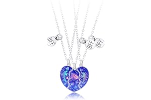 CERSLIMO Best Friend Necklace - Matching Heart Friendship Necklace for 2 Girls, Kids' Birthday &