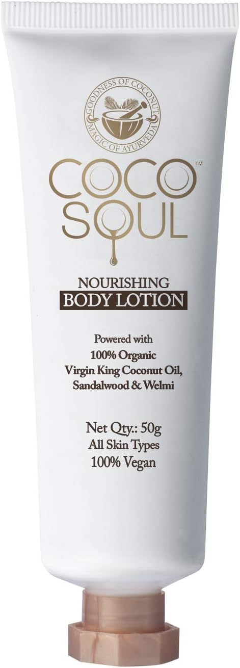 Coco Soul Beauty Nourishing Body Lotion with Virgin King Coconut Oil (Sulphate & Paraben Free), 50 ml