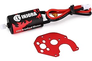 INJORA RC Moteur de Voiture 050 66T Moteur Brossé pour 1/24 RC Chenille Axiale SCX24 AXI00002 AXI00001 AXI90081 AXI00004 pièces de Mise à Niveau (avec Support en métal)