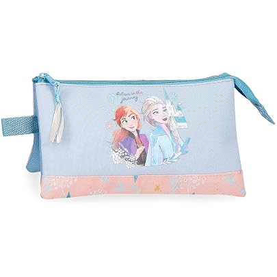 Safta – Trousse Double Frozen Ice Magic – 21x6x8 Cm – Polyester Résistant – Pour école Maternelle Et Primaire – Officiel Disney
