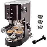KRUPS Virtuoso+, Espresso Pump Coffee Maker, Boquiella Vapor Dual | 15 Bars, Thermoblock System, Intuitive Control Panel, Com