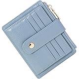 BTNEEU Porta Carte di Credito in Pelle RFID Blocco Portafoglio Sottile con Portamonete, Porta Carte di Credito con Cerniera, 