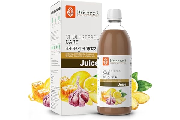 KRISHNA'S HERBAL & AYURVEDA Cholesterol Care Juice - 1000 Ml Contains Honey With Apple Cider Ginger Garlic, Sugar Free, Helps In Digestion, Made In India