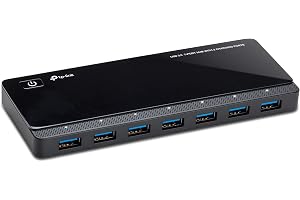 TP-Link UH720 7-portars USB 3.0 HUB + 2 laddningsportar (2,4 A) för och , inklusive nätadapter och USB