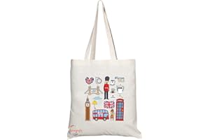 CORALGRAPH INC Coralgraph TB670 Original London Adventure Novelty Present Gift Printed Eco-Friendly Stylish Long Handled Tote Shoulder Bag