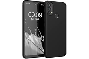 kwmobile Funda para Motorola Moto E40 Carcasa - Ultrafina de TPU y Silicona con Bordes elevados anticaídas - Negro Mate