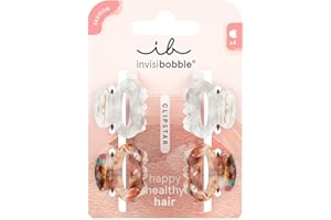 ‎INVISIBOBBLE invisibobble CLIPSTAR Petit Bijoux S Hair Clips Set | 4 elegante Haarklammern in neutralen Farben | Sanfter Halt mit HairLoveTech | Stil & Pflege für gesundes Haar