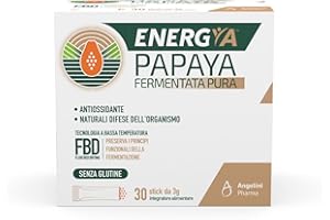 Energya Papaya Fermentata Pura, Integratore Alimentare per le Naturali Difese dell’Organismo, Contribuisce a Ridurre la Stanchezza e ha Azione Antiossidante, Confezione da 30 Stick da 3g Orosolubili