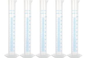 LOLYSIC 10er Pack 100 ml Messzylinder aus Kunststoff, langlebiger Labor-Reagenzglaskolben, Messzylinder