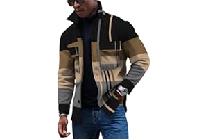 KONG JIMFAN Jacken Herren,Button Down College Jacke Revers Bomberjacke Printed Regenjacke Herren Tasche Unterhemden Regular Fit Tops Oberteile Herbst Jacke Cardigan Lange Ärmel Langarmshirt