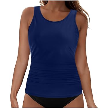 Damen Tankini-Oberteil Rylee – Mit Rüschen, V-Ausschnitt & Verstellbaren Trägern, Weiche Cups, Stylischer Badeanzug-Ersatz