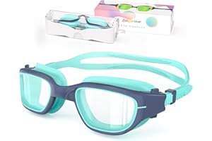 Zeligerstar Kids Swimming Goggles, Anti Fog Swimming Goggles Kids 6-14, UV Protection No Leaking Wide Vision Childrens Swimming Goggles for Kids Boys Girls