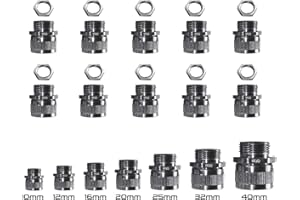 FLEX-IT FLEXIBLE CONDUIT 16mm Quality Swivel Metal Fittings to Suit 16mm Galvanised Steel & 16mm PVC Covered Steel Flexible Conduit - 10 Pack