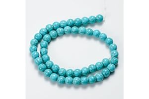 Asingeloo Howlite Turquoise perles rondes en vrac pierre précieuse 15 pouces 6mm cristal énergie pierre pouvoir de guérison pour la fabrication de bijoux