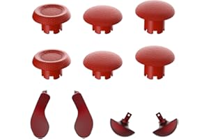 Hzxkqmil Baguettes de Pouce de Remplacement pour PS5 Edge Manette, Joystick Personnalisé Stick Analogique & Pagaies Arrière en Métal Boutons de Déclenchement pour PS5 Edge Controller, Rouge