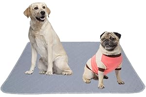 MBJERRY Waschbar Erziehungsunterlage für Hunde wiederverwendbar Puppy Pee Pad wasserdichte Whelping Unterlage Mat Absorbierend Welpenmatte mit Rutschfester Unterseite(S: 46 * 61 cm)