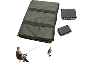 FIRULAB Angelmatte - Abhakmatte für Fische - Abhakmatte zum Karpfenangeln Faltbare, gepolsterte Matte mit Köderbox für Angelbegeisterte