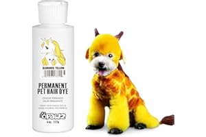 Opawz Permanente Tinte para Pelo de Perro, Profesional Salones Tinte para Pelo de Mascotas, Dura Más de 20 Lavados, Colores Brillantes para Perros y Caballos (Glorioso Amarillo)