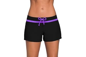 KFNIRE Pantaloncini da Bagno Donna Estate Protezione UV Pantaloncino da Nuoto Asciugatura Rapida Pantaloncini da Tavola Elegante Boyleg Style Pantaloncini da Spiaggia Donna Sportivo Costumi da Bagno