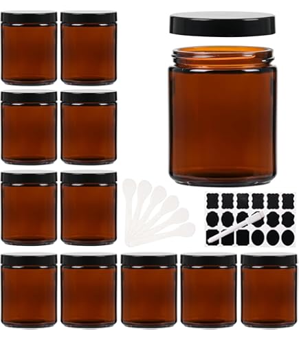 TIANZD 12 stuks lege 80 ml transparante plastic cosmetische potten met zwart schroefdeksel 50 g kleine pot voor cosmetische reizen zelfgemaakte crème gel lippenbalsem zalf opslagcontainers 6x spatel