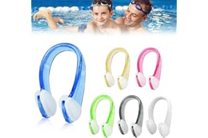 PEALOVCOM 6 Piezas Pinzas de Nariz para Natación Pinzas Nasales de Silicona de 6 Colores con Caja de Guardar Individual Tapones de Nariz para Nadar Clip de Nariz para Natación para Adultos y Chicos