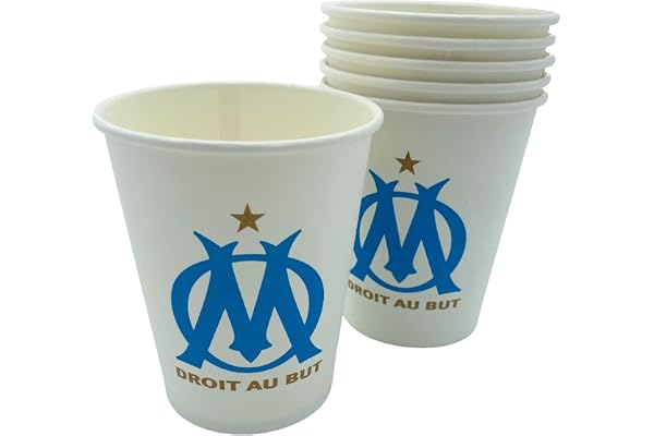 OLYMPIQUE DE MARSEILLE 6 x verre gobelet jetable 25cl OM - Collection officielle