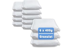 Vanorell 6 x 400 Gramm (2E) Luftentfeuchter Nachfüllpack Vliesbeutel XXL Box Granulat Nachfüllen Raumentfeuchter (neutraler Duft)