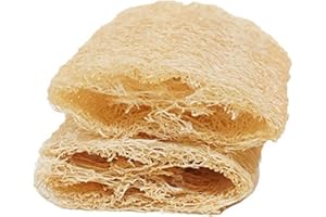 Yuannee Natural Esponja Estropajo,2 PCS Esponja Exfoliante Ducha Esponjas Vegetal Esponjas Vegetal Exfoliante Cuerpo Estropajo Luffa para la Cocina de Luffa Natural Exfoliante