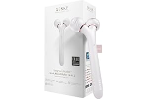 GESKE | Rodillo facial sónico SmartAppGuided™ | 4 en 1 | Derma Roller | dispositivo para la cara | Rodillo facial profesional | Reafirma y define la piel del rostro