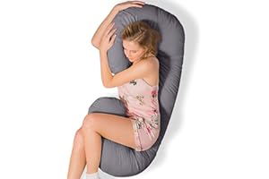 ‎TRAUMREITER Traumreiter Seitenschläferkissen Lumbardo, Wendekissen mit 2cm Memory Foam Topper und Bezug Baumwolle Grau I Schwangerschaftskissen, Komfortkissen Erwachsene Seitenschläfer Kissen Stillkissen XXL