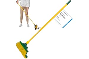 NOVALIV Lot de balais à griffes en bois de 30 cm avec manche télescopique, poils courbés, balai de jardin, balai de route, balai à feuilles (1, balai de 30 cm avec manche)