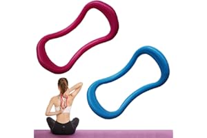 IANULUS afdg Yoga Massagering, 2 Stücke Yoga Ring Pilates Kreise, Faszien Stretching Ring, Fitness Stretching Ring für Oberschenkel und Wadenmassage, Stretching Training (Blau und Rosarot)