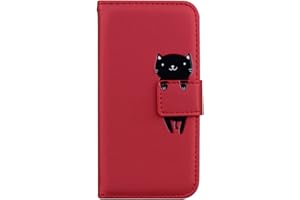 Rostsant Etui na telefon Samsung Galaxy A33 5G ze skóry PU, portfel, funkcja stojaka, magnetyczne zamknięcie, etui na telefon komórkowy do Samsung Galaxy A33 5G - czerwony kot