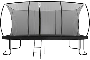‎ZERO GRAVITY Zero Gravity Ovale Trampoline, 305x213/366x244/457x305 cm, TÜV GS geprüft, Smartes Klappnetz für schnellen Auf- und Abbau, Trampolin Outdoor Komplett-Set inkl. Leiter, Aufbauvideo, Ultima 5