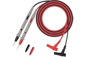 BUZUYIWAR Cable de Prueba de Silicona Multímetro, 1000V 20A Sondas de Prueba Eléctricas Digital Cable de 48 Pulgadas Puntas Chapadas en Oro para Multímetros Digitales Pinzas Amperimétrica Probadores