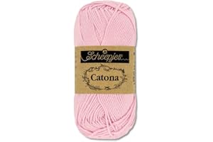 Frida's Wollhaus Scheepjes Catona Laine à tricoter, crochet et crochet - 10 g - 100 % coton - 113 couleurs (246 - Rose glacé)