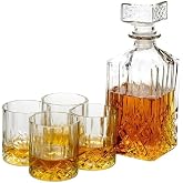 HomePlaceEU Viski ve şarap dekant&ouml;r seti, 900 ml, 4 viski bardağı, 230 ml, hediye kutusunda
