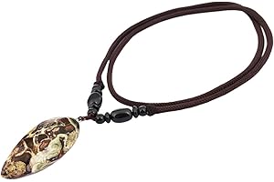 Nupuyai Healing Stone Necklace for Unisex 25", Gemstone Pendant with Chain