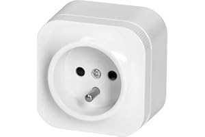 Miratic Gniazdo elektryczne 2P+T 16A/230VAC IP20 Wersja francuska Gniazdo natynkowe do montażu na ścianie w pomieszczeniach Gniazdo ścienne z błyszczącym wykończeniem