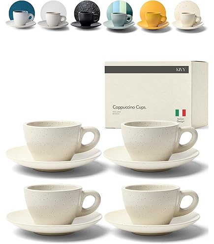 6er-Set Espressotassen Aus Porzellan 90ml Mit Untertasse Shade Of Ocean