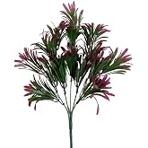 Nettenevime Yapay &Ccedil;i&ccedil;ek Yeşil Bordo Renk Podocarpus Demeti 7dal 48 &Ccedil;i&ccedil;ek Garnit&uuml;r Aradal Dekoratif Yapay Bitki