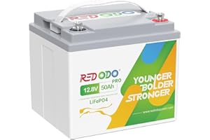 ‎REDODO Redodo 12,8V 50Ah Pro LiFePO4 Lithium-Batterie, 50A BMS 640Wh Energie, Lithium Akku mit 4000+ Zyklen bei 100% DOD, Ersatzbatterie für weitverbreitet in Überwachungssystem