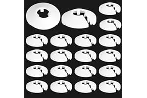 KBRAKSI 20PCS Cache Tuyau Radiateur pour Tuyaux Chauffage 17mm Cache Tuyau Plomberie Couvercle de Trou Mural Sol Colliers de Pipe et Tuyaux de Purge Couvercle Rosace en Plastique Tuyau Alimentation